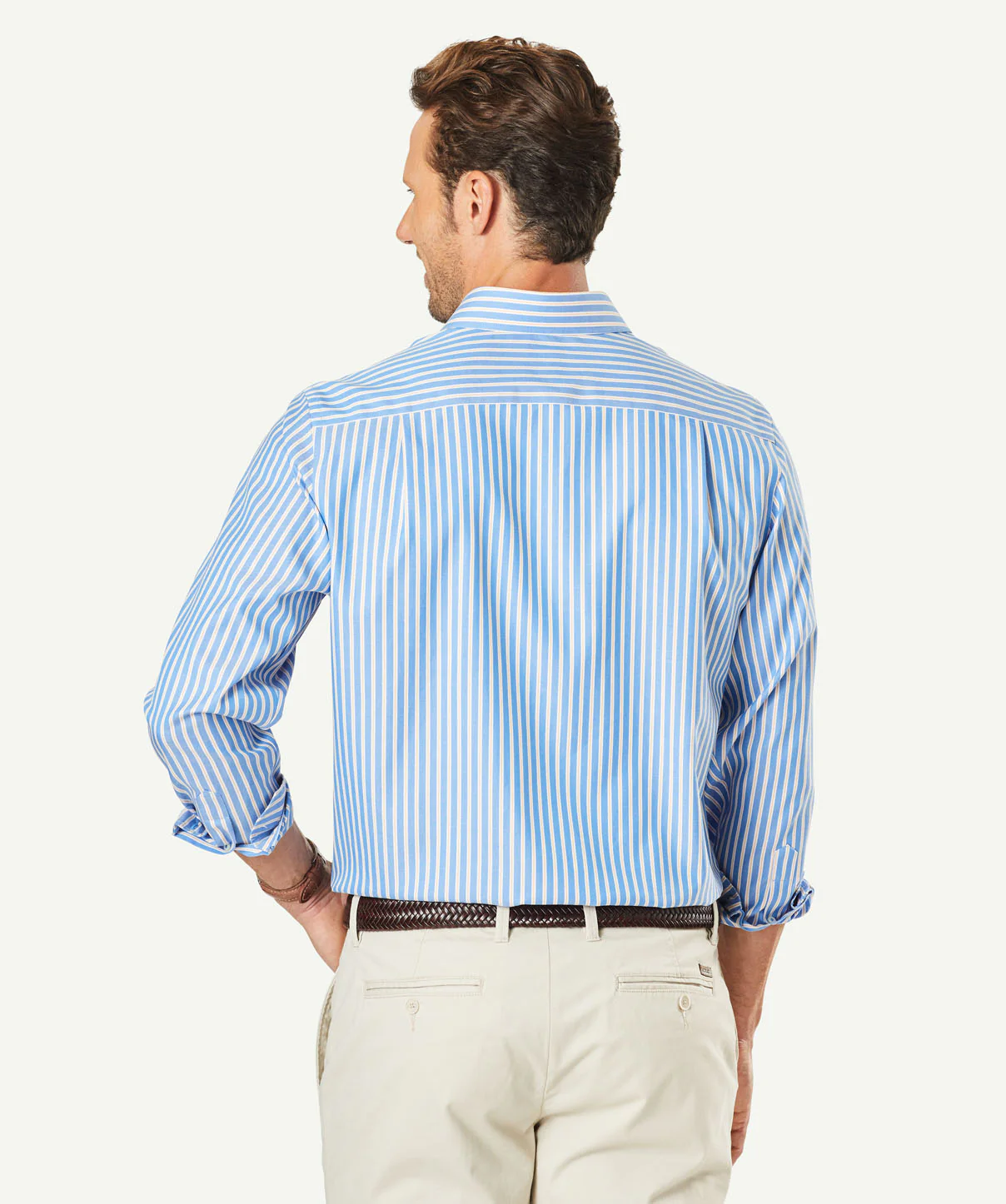 Non-Iron Oxford Stripe - Marine Blue - Image 3