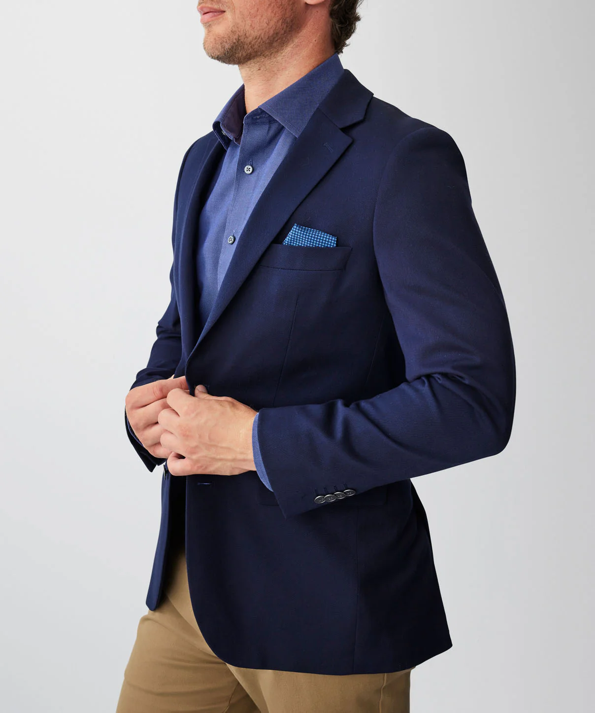 Performance Stretch Sports Jacket - Navy - Image 3