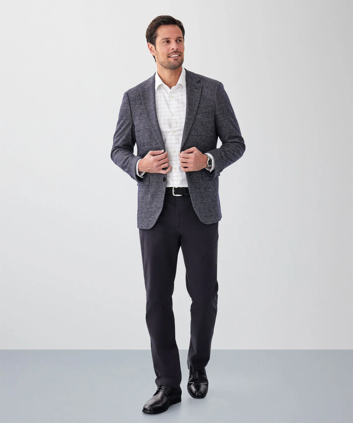 Prince of Wales Check Sports Jacket - Navy Mix - Image 4