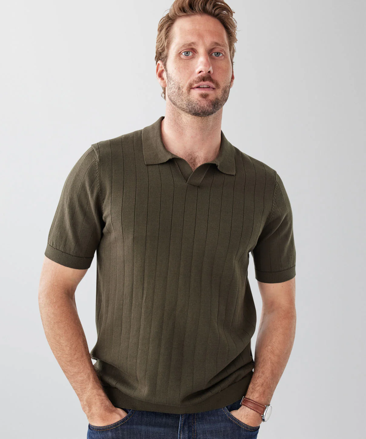 Resort Collar Polo - Dark Olive - Image 3