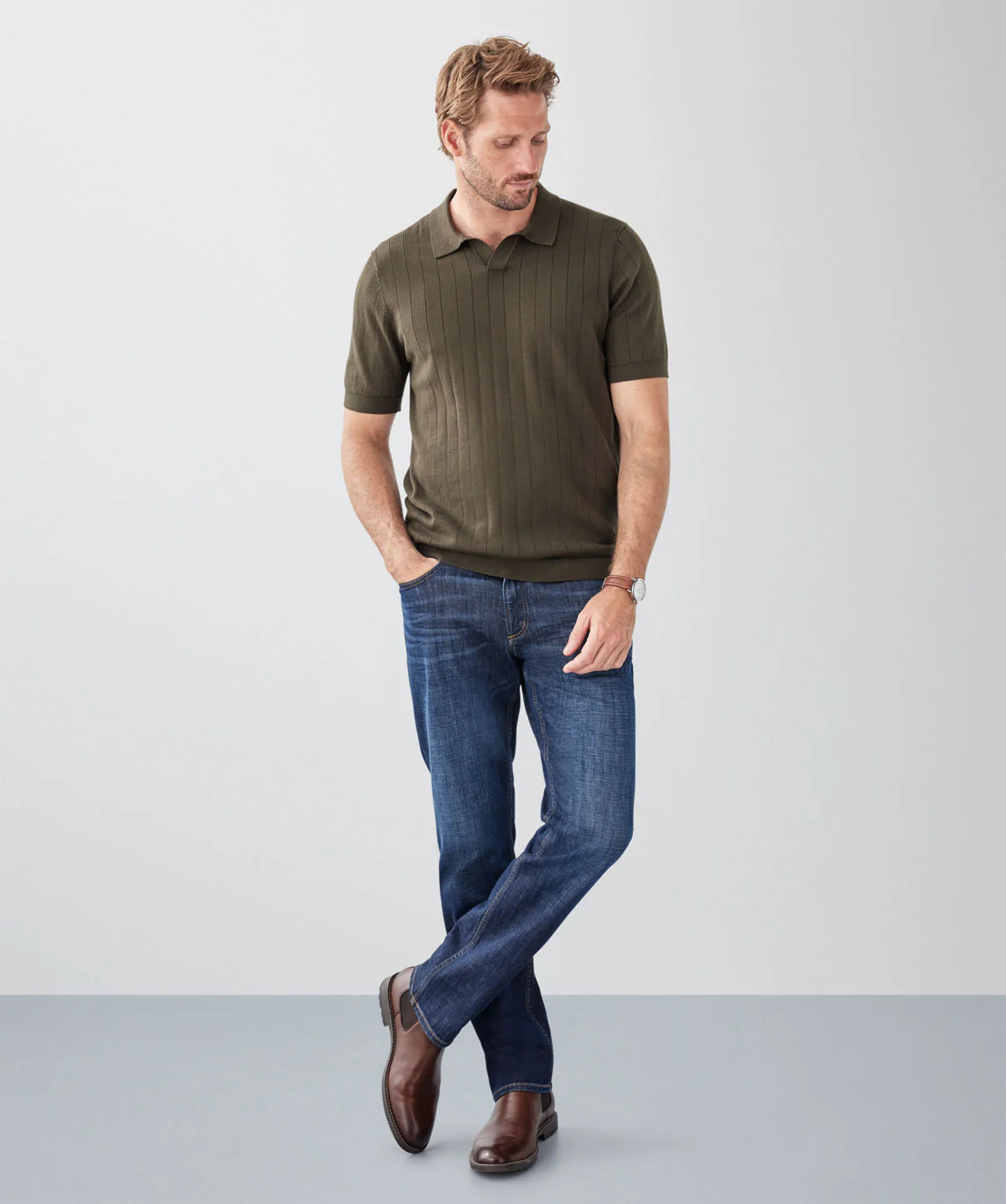 Resort Collar Polo - Dark Olive - Image 4