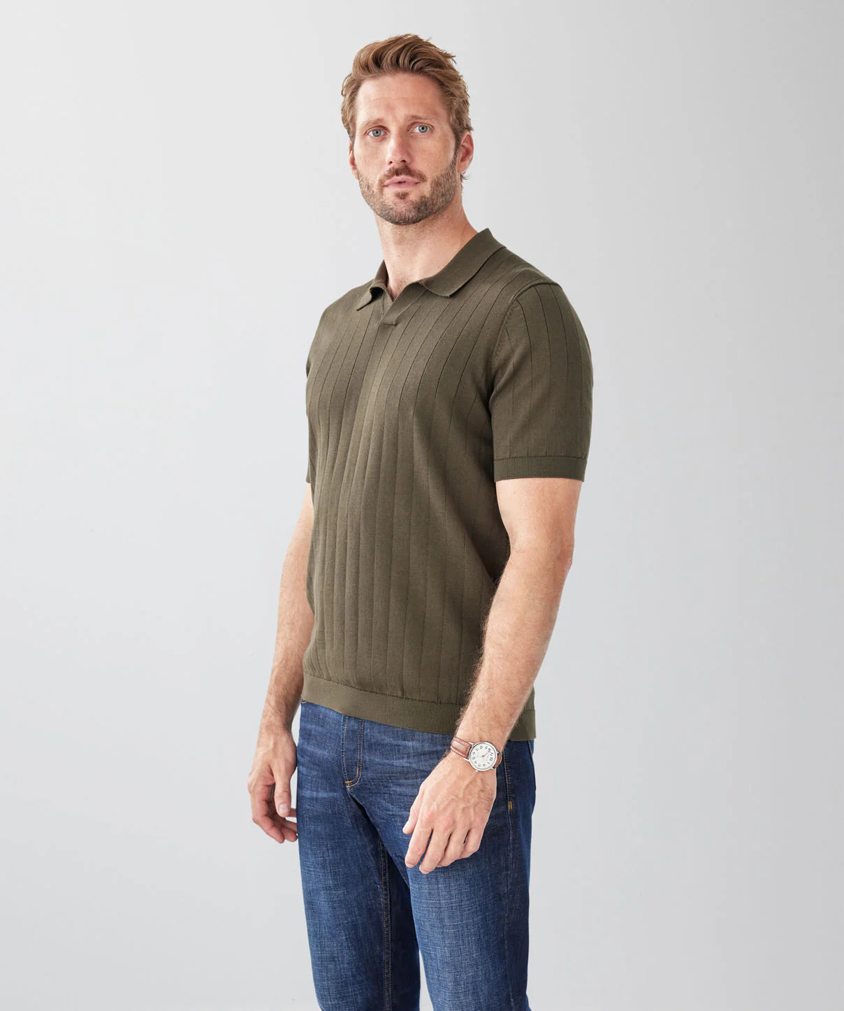 Resort Collar Polo - Dark Olive - Image 5
