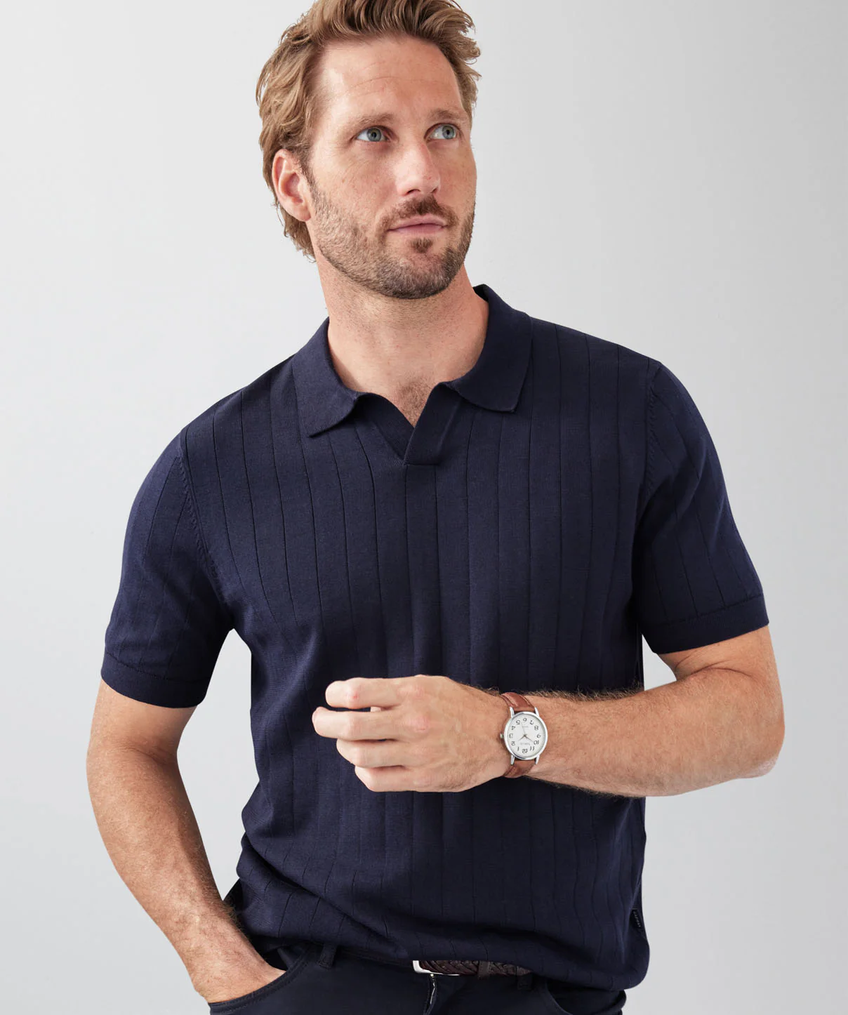Resort Collar Polo - Navy - Image 3