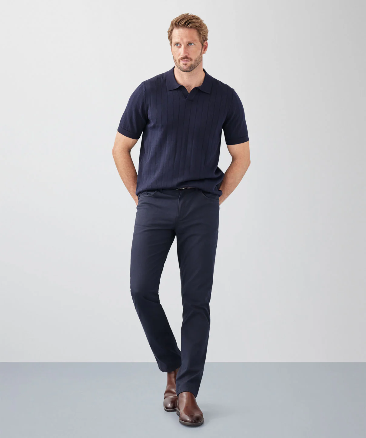 Resort Collar Polo - Navy - Image 4