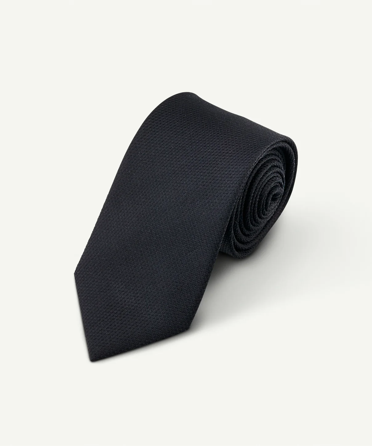 Silk Texture Plain Tie - Black - Image 3