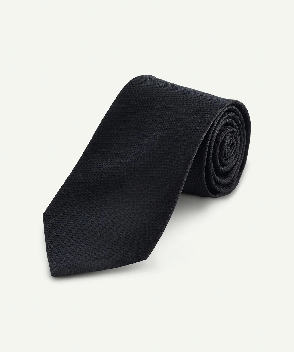 Silk Texture Plain Tie - Black - Image 4
