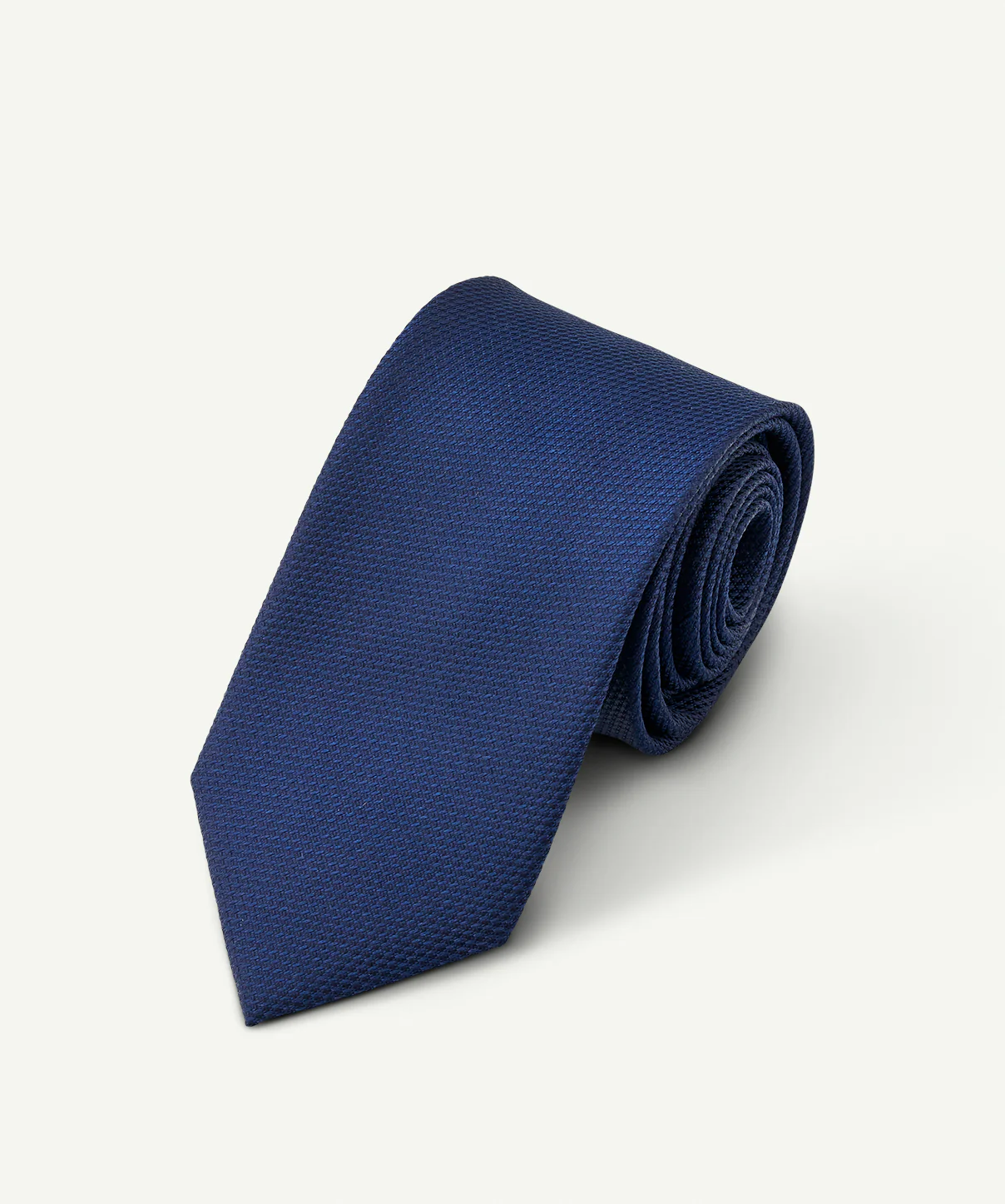Silk Texture Plain Tie - Navy - Image 3