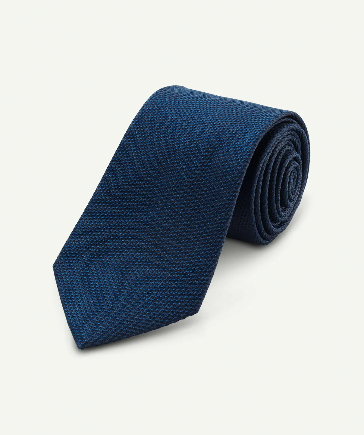Silk Texture Plain Tie - Navy - Image 4