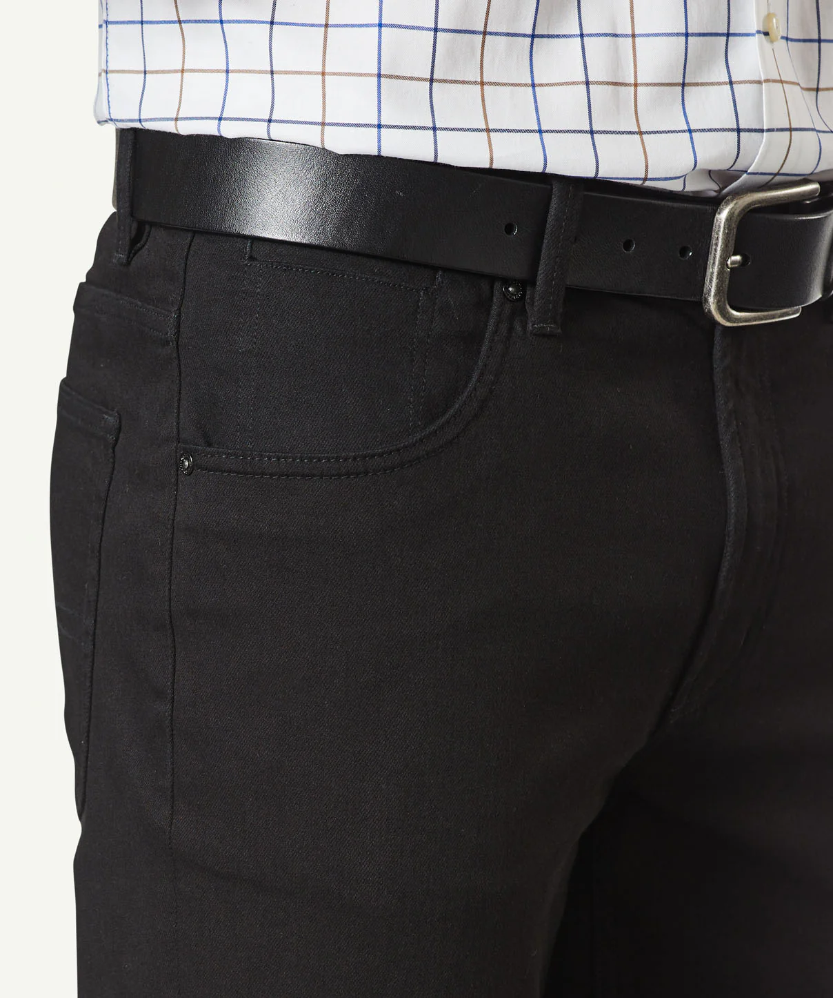 Straight Stretch Jeans - Washed Black - Image 4