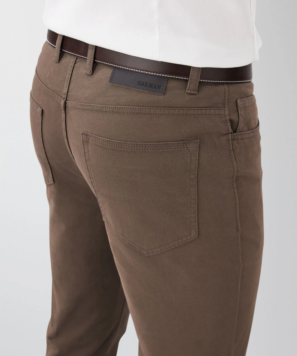 Stretch Bedford Cord Pants - Bison - Image 4