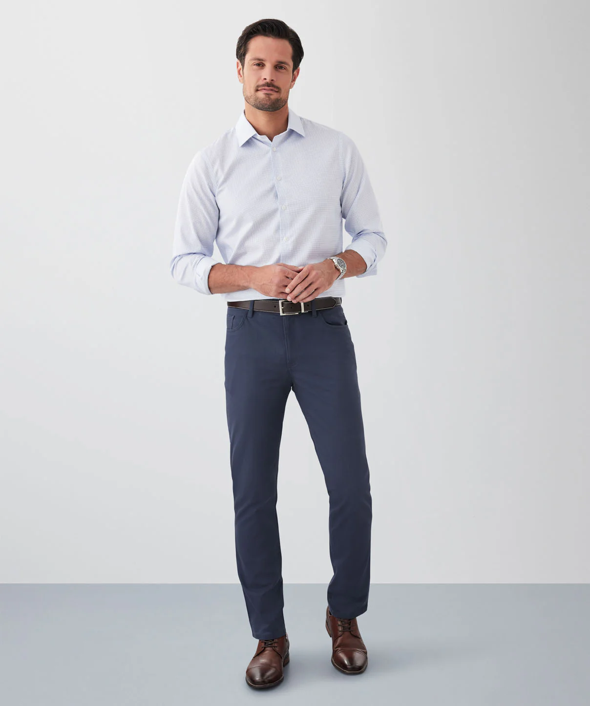 Stretch Bedford Cord Pants - Indigo - Image 5