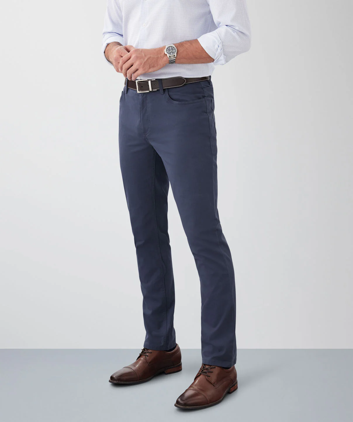 Stretch Bedford Cord Pants - Indigo - Image 6