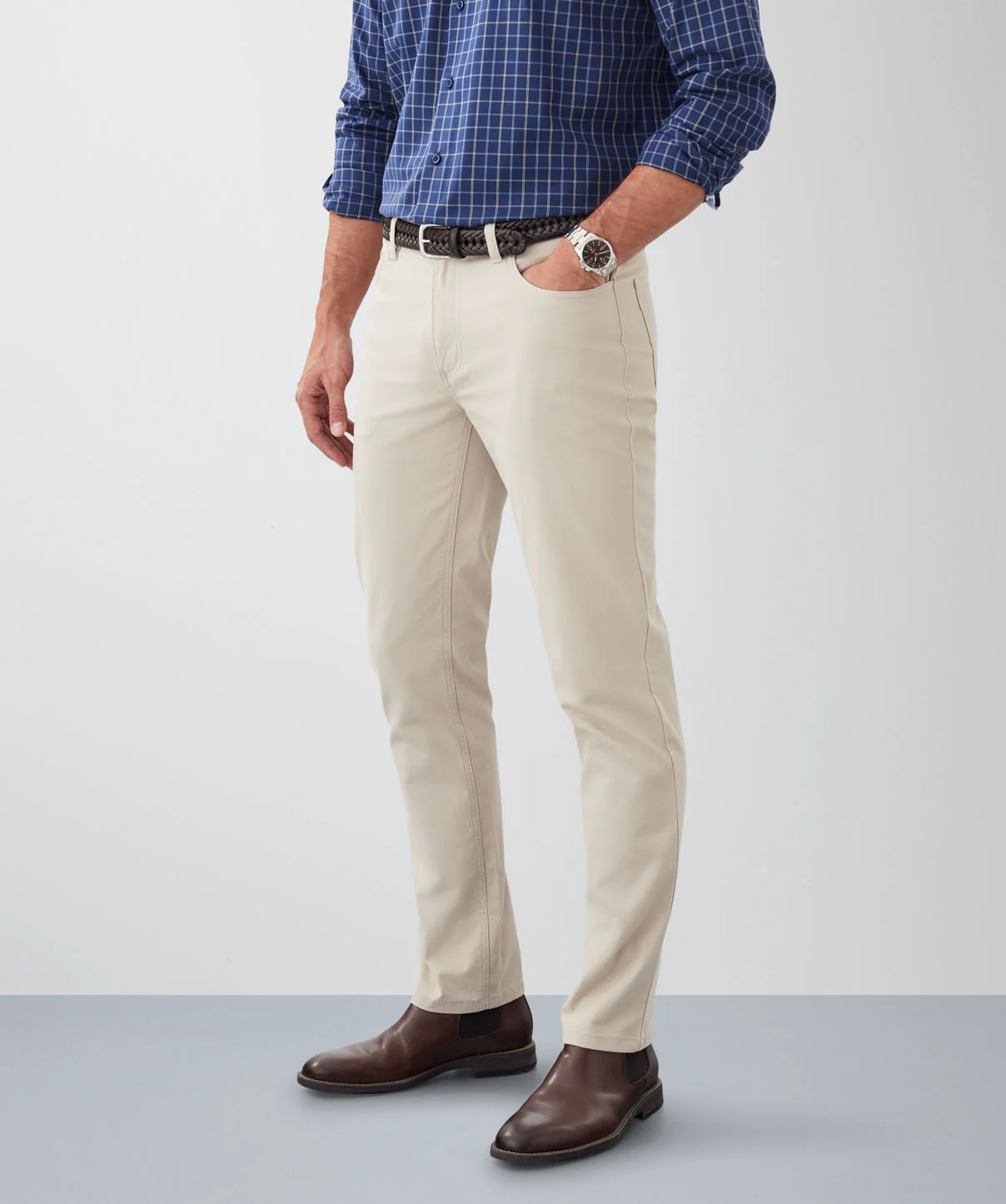 Stretch Bedford Cord Pants - Putty - Image 6