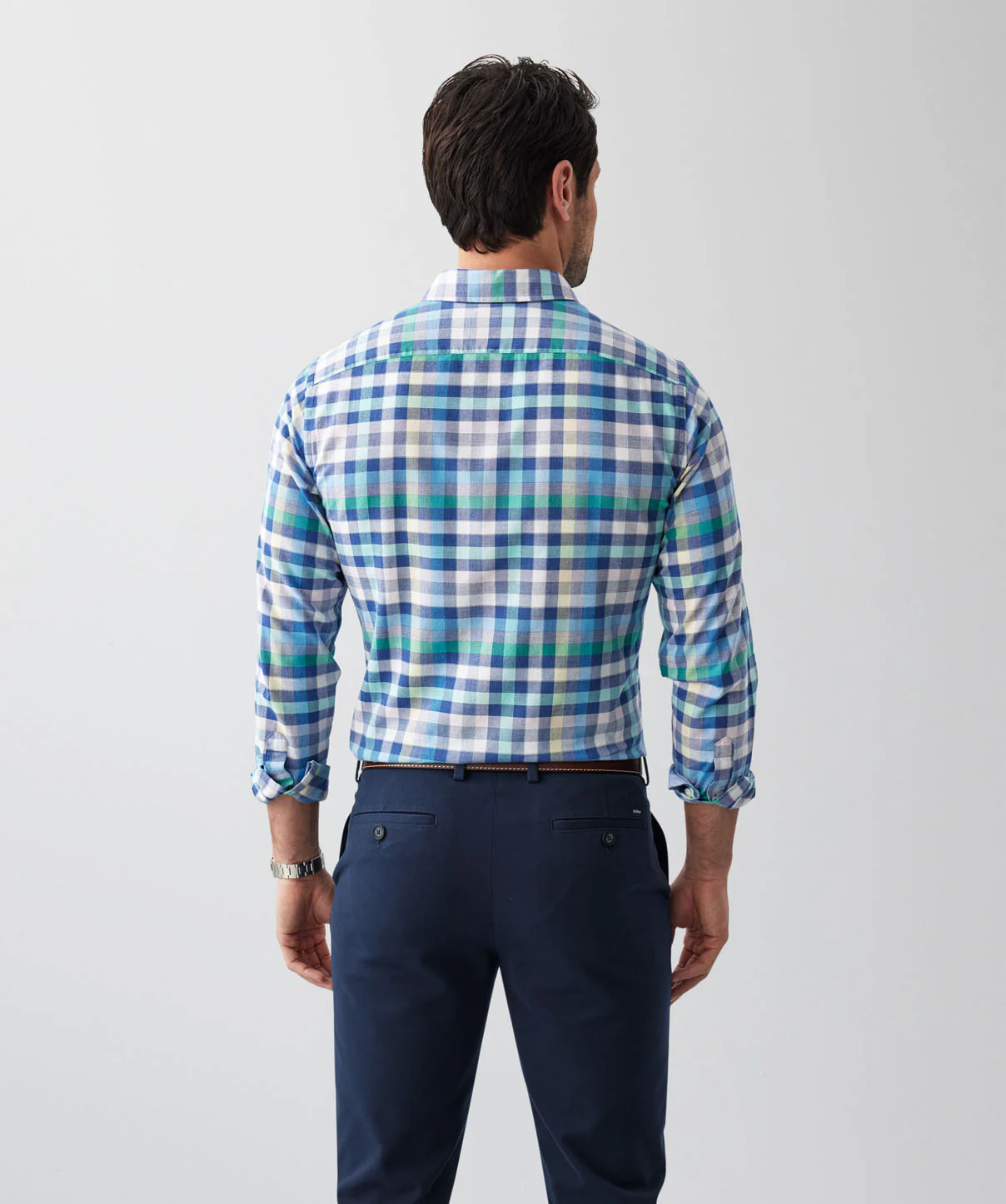 Tailored Casual Multi Check Long Sleeve Shirt - Multi Check - Image 3