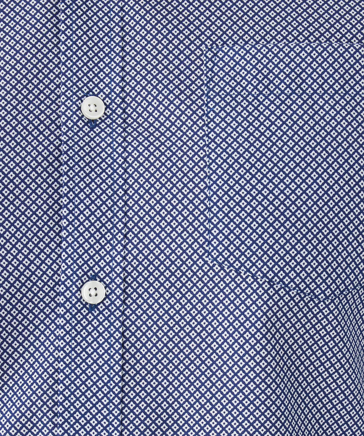 Tailored Fit Easy Care Geo Print Long Sleeve Shirt - Navy - Image 6