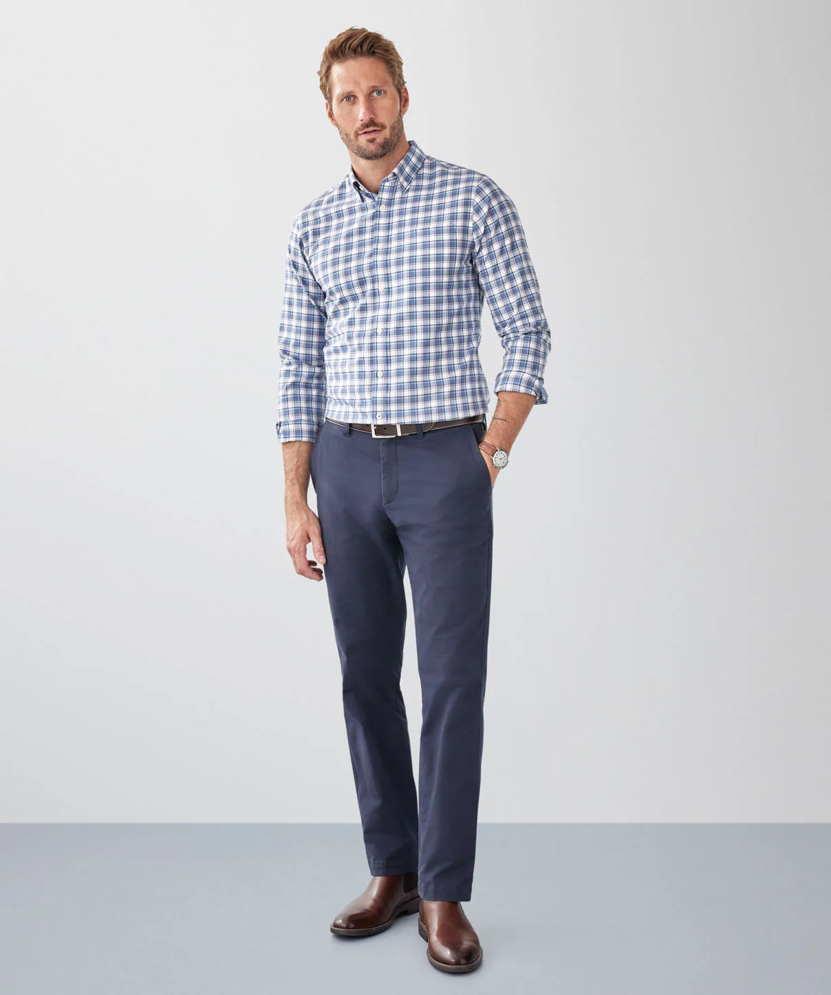 Tailored Fit Easy Care Multi Check Long Sleeve Shirt - Multi Check - Image 4