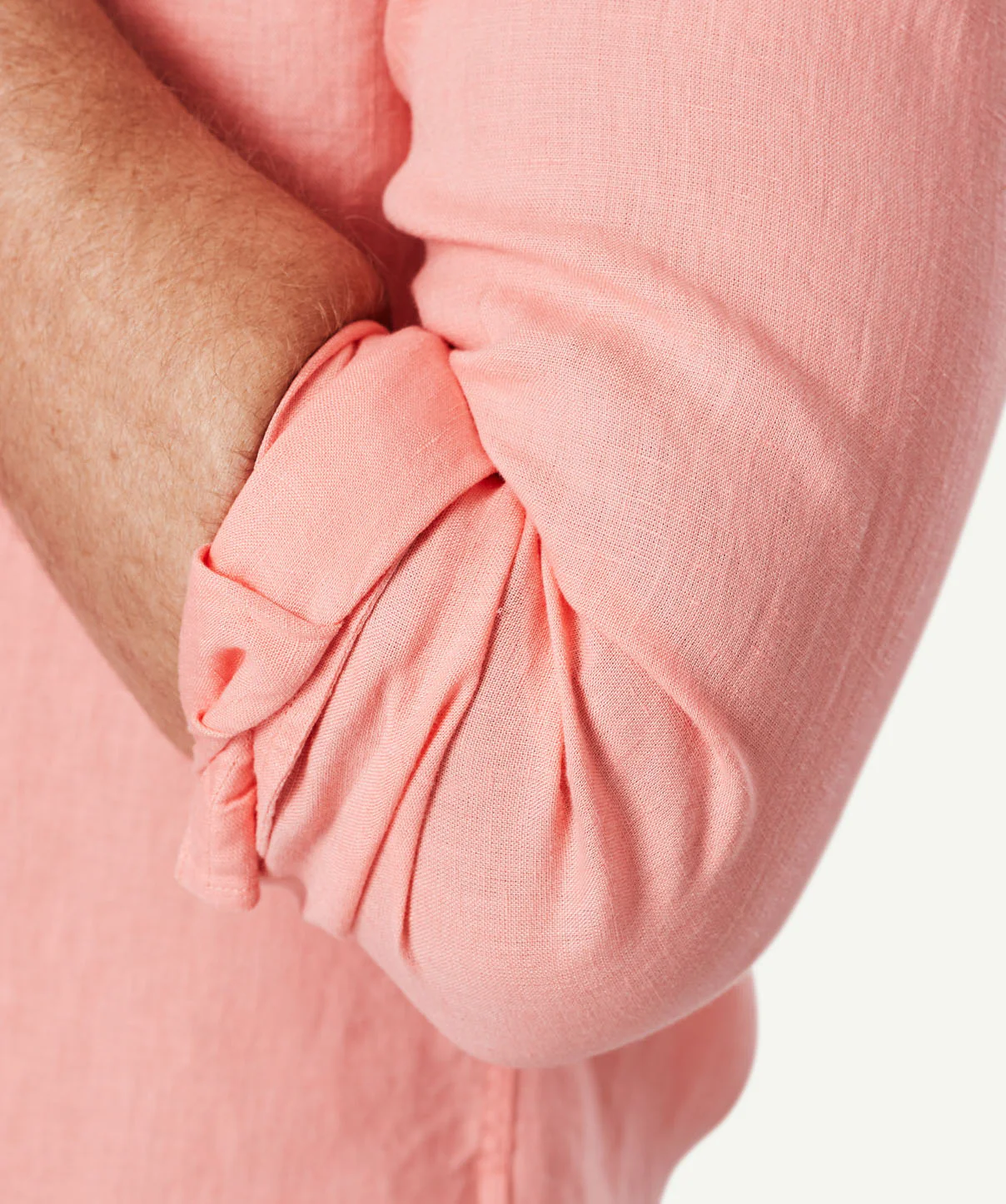 Tailored Linen Plain Shirt - Guava - Image 7