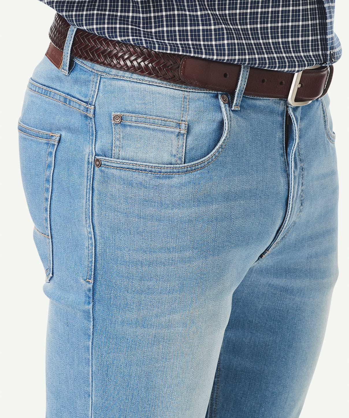 Tencel Comfort Straight Fit Jeans - Light Denim - Image 4