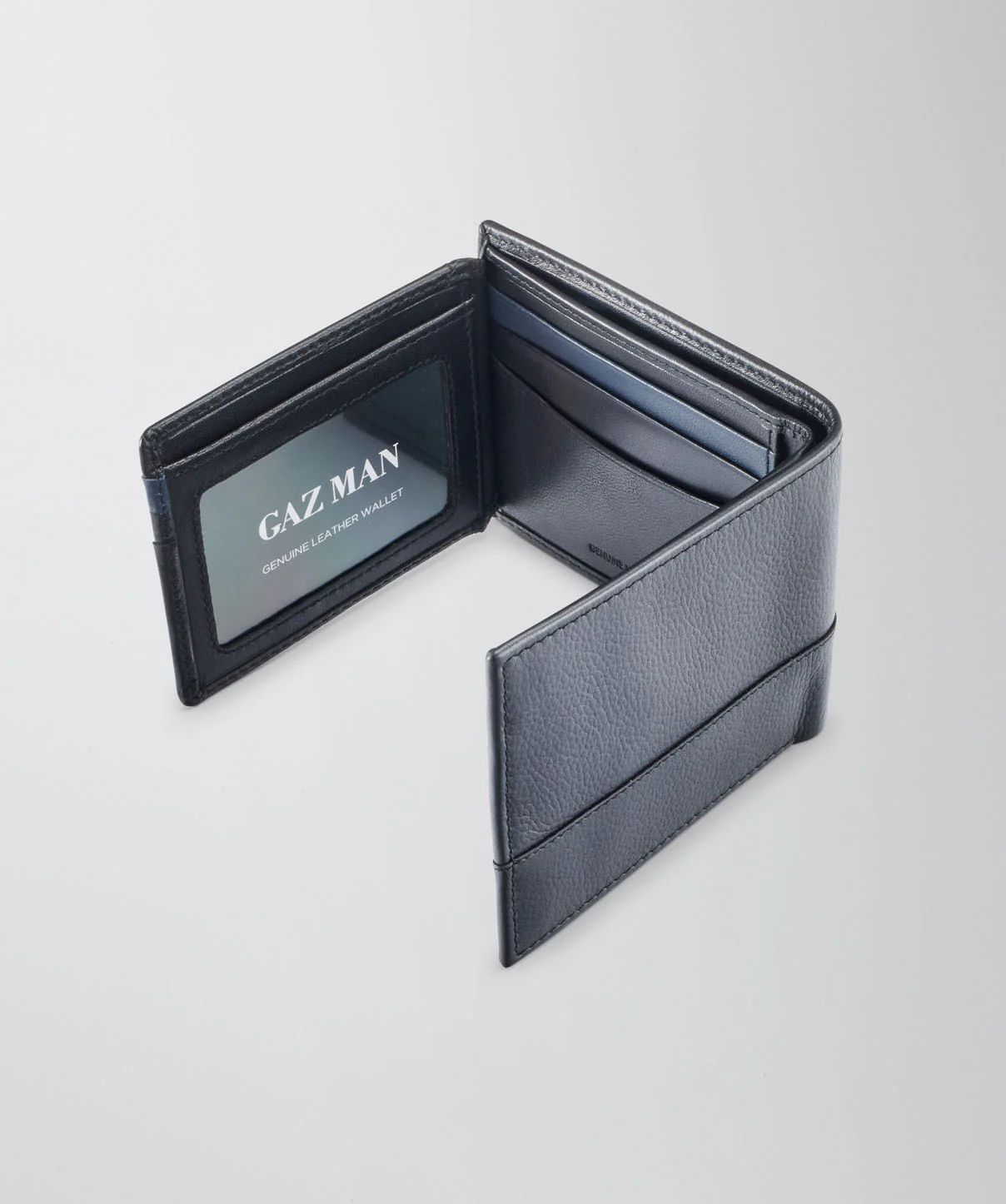Trifold Leather Wallet - Black - Image 4