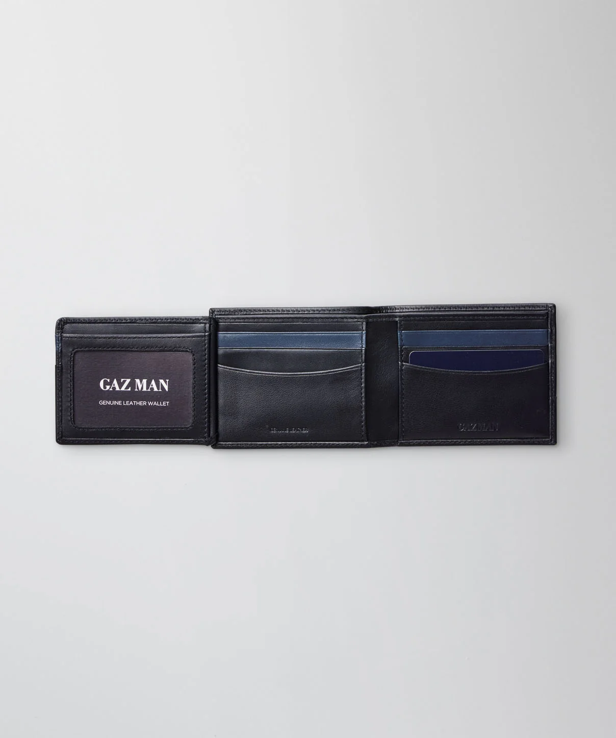 Trifold Leather Wallet - Black - Image 5