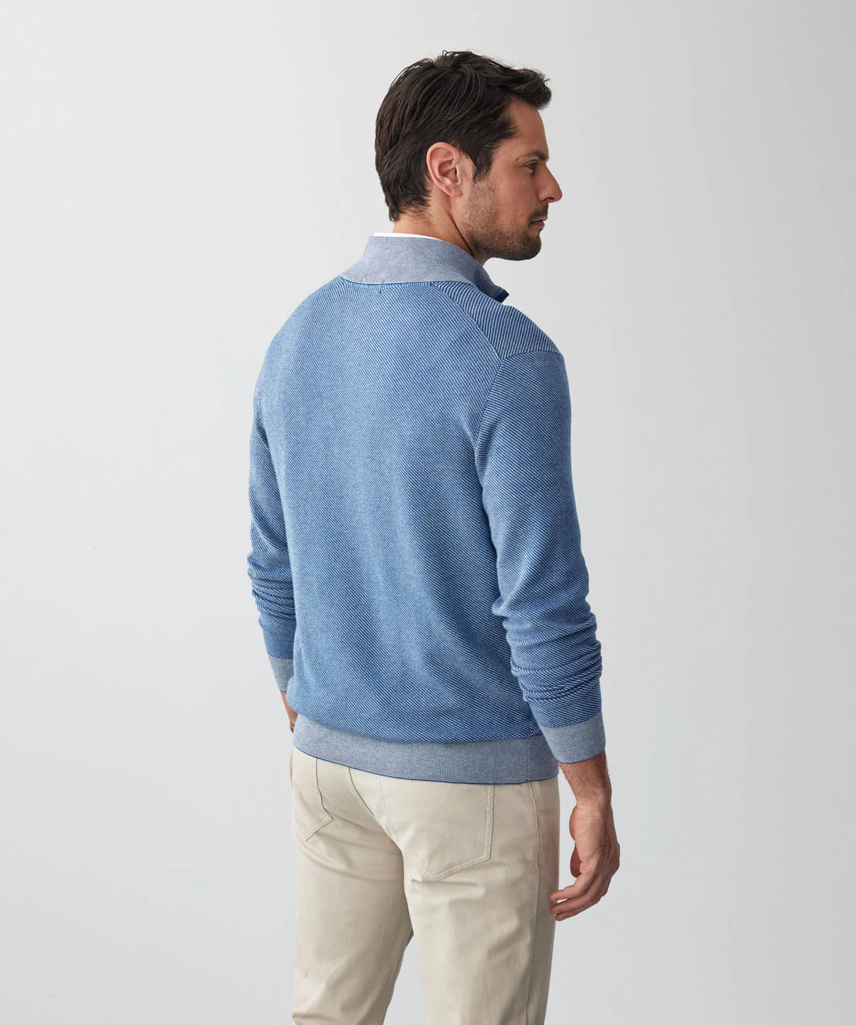 Twill High Flex Half Zip Knit - Ocean - Image 3