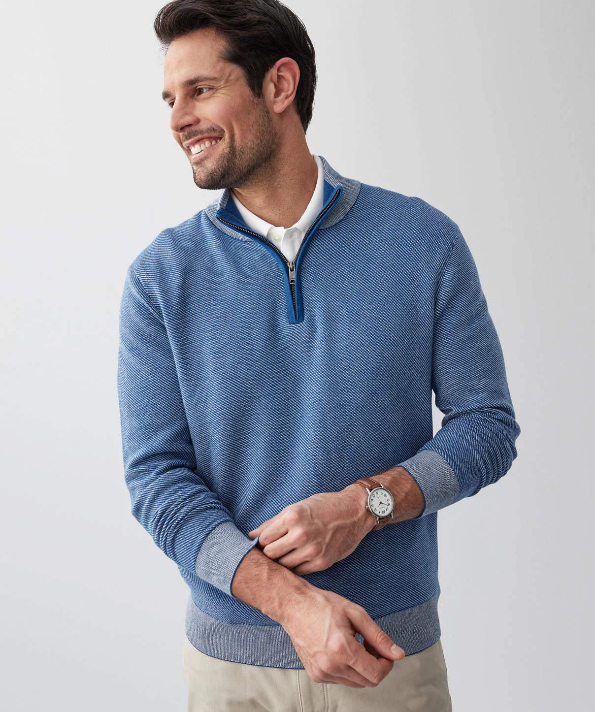 Twill High Flex Half Zip Knit - Ocean - Image 4