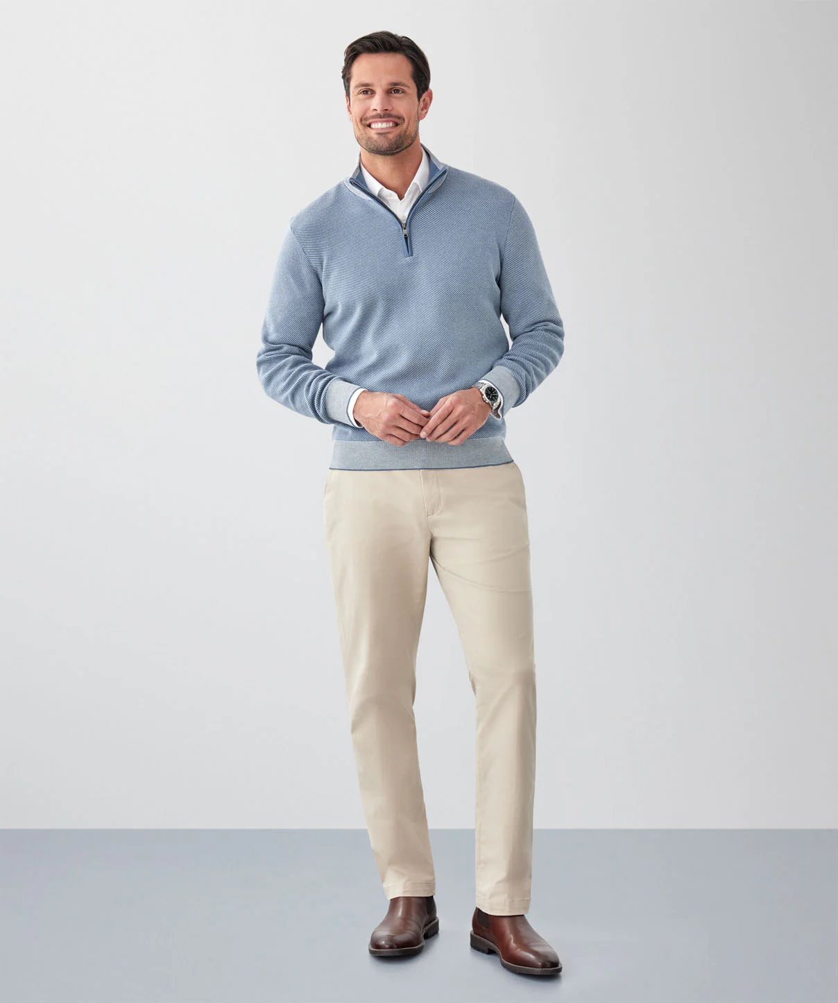 Twill High Flex Half Zip - Steel - Image 4